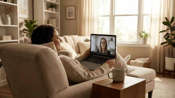 Telehealth psychiatry video appointment with TruClarity Mental Health